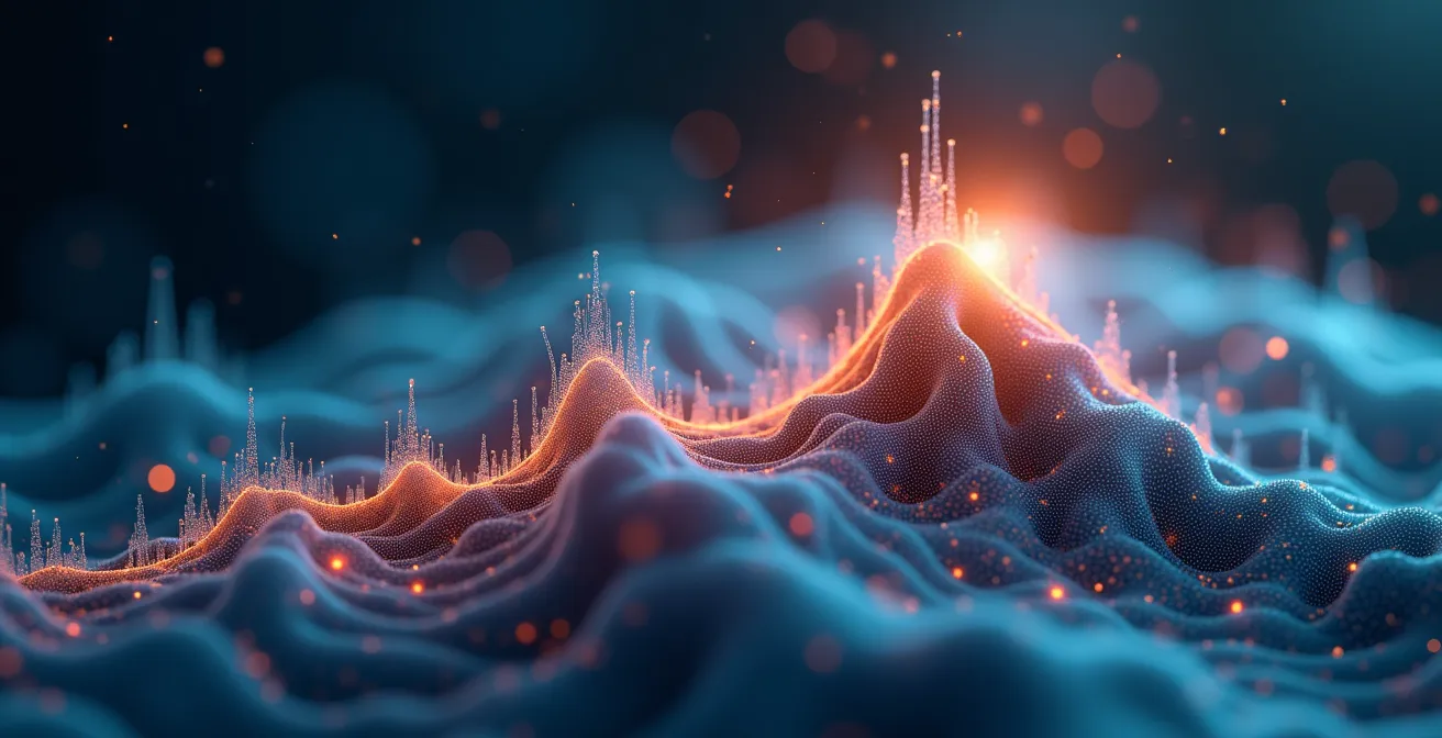 Illustration conceptuelle montrant la règle du pic-fin avec des éléments visuels représentant la mémoire, les émotions et les moments marquants d'une expérience client